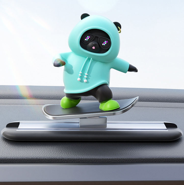 Sliding Skateboarding Panda